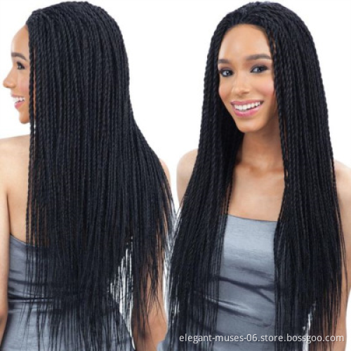 Crochet Micro Box Cornrow Braid Dreadlock Lace Frontal Wigs 100% Cheap Synthetic Fiber Hot Selling For Black Women Vendor